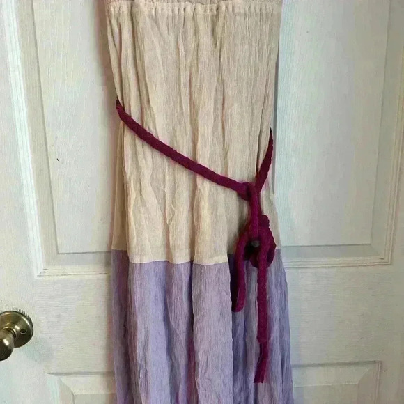 Flying Tomato Purple Lilac Cream Colorblock Maxi Dress sz M - Picture 3 of 8